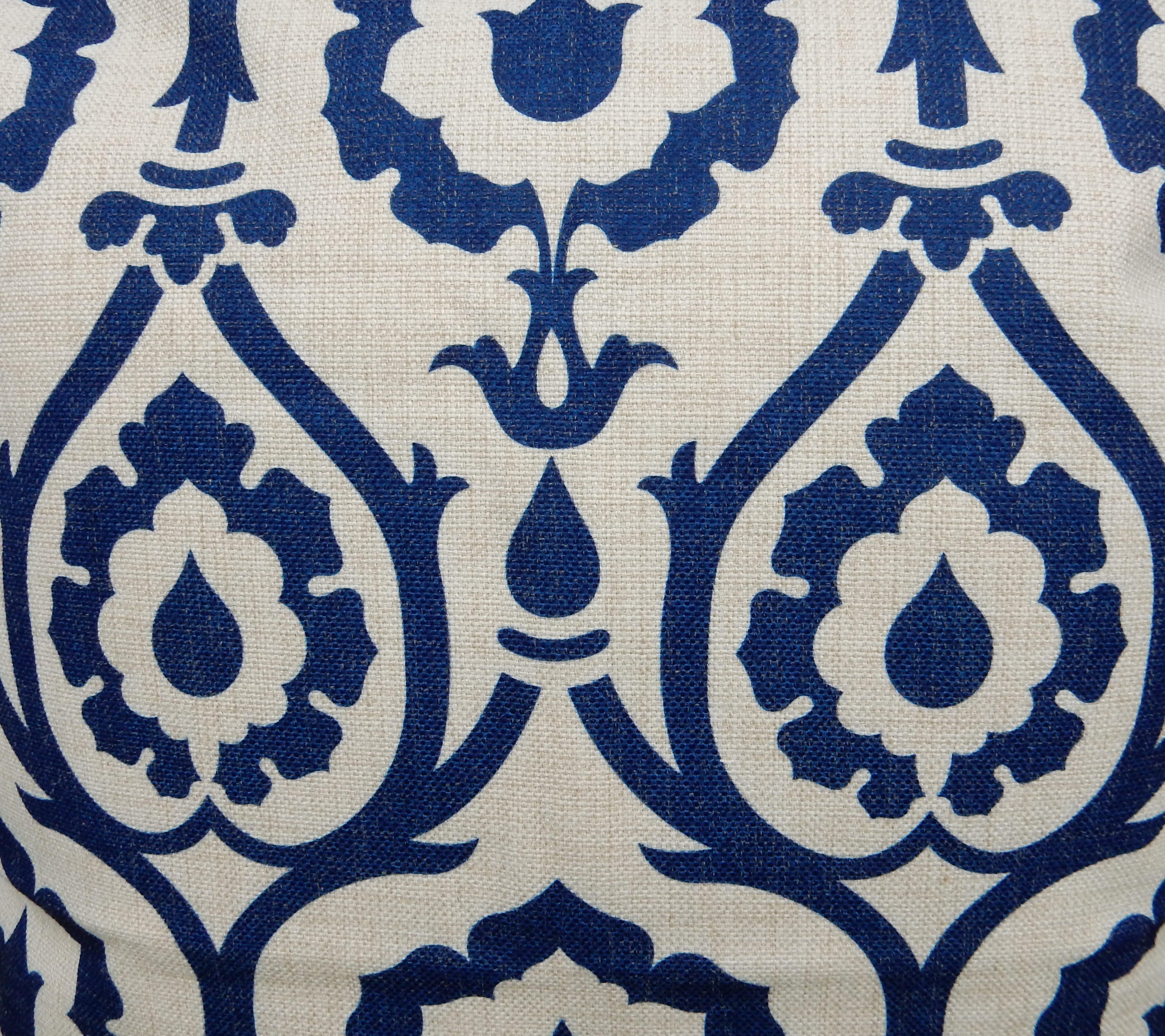 lyndsey blue patterned cushion cover detail