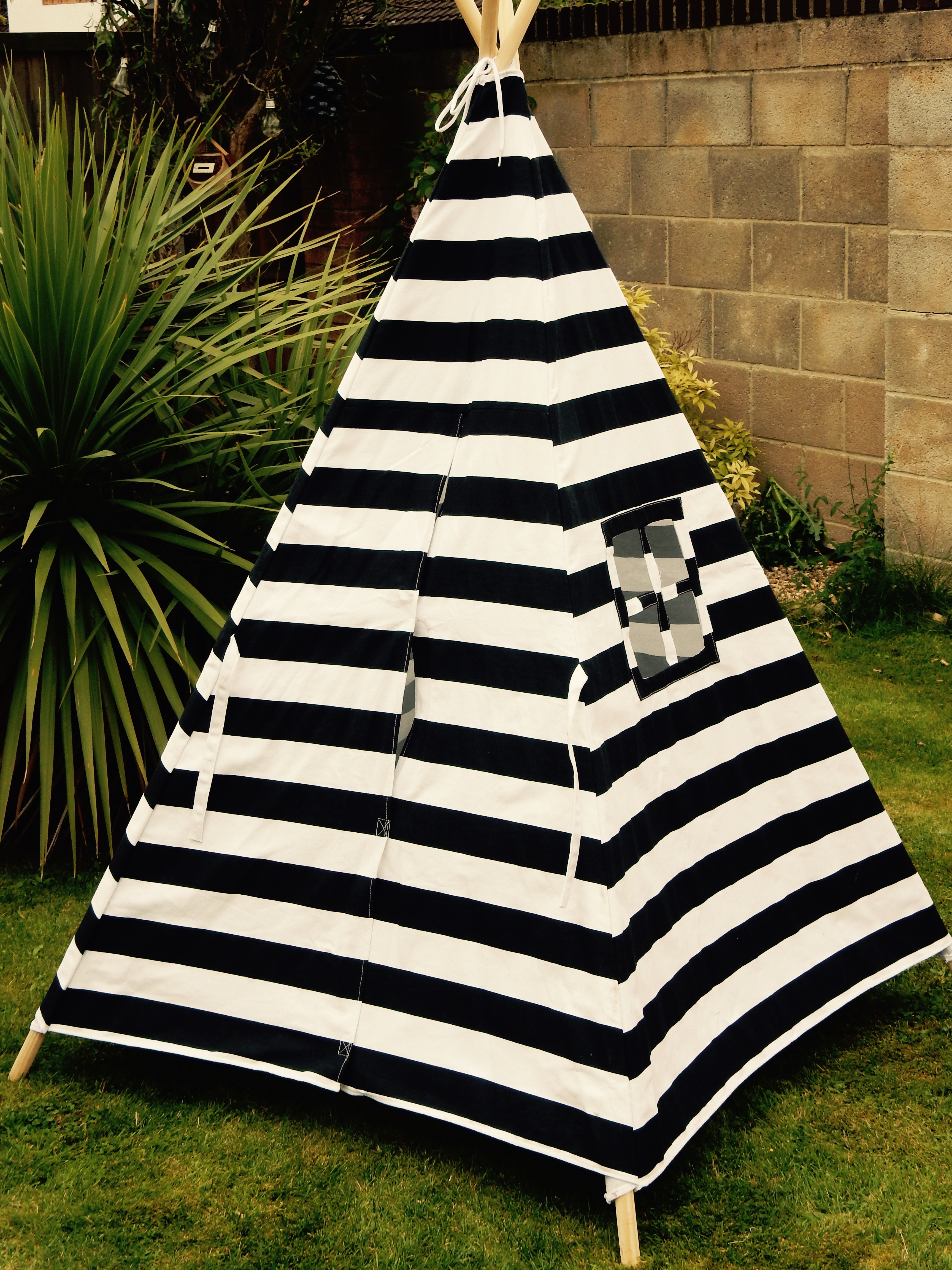 black and white teepee side